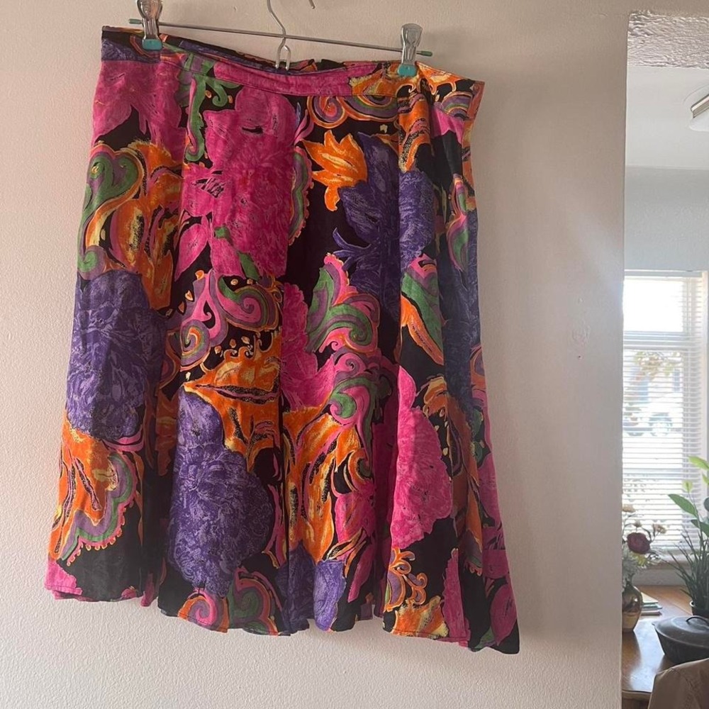 Vintage Sax 5th Ave Knee Length Multicolored Skirt